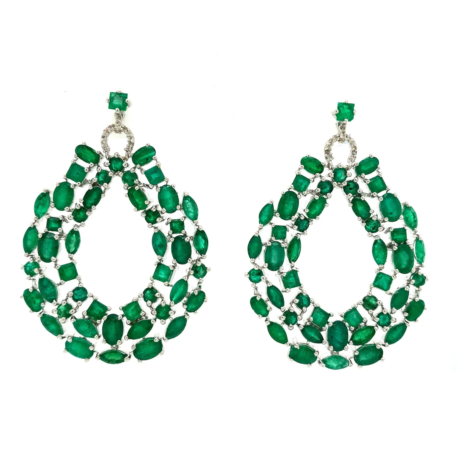 Emerald Earring in .925 Sterling Silver - KST 58339