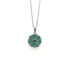 Emerald Pendant  in .925 Sterling Silver - KSP 30798