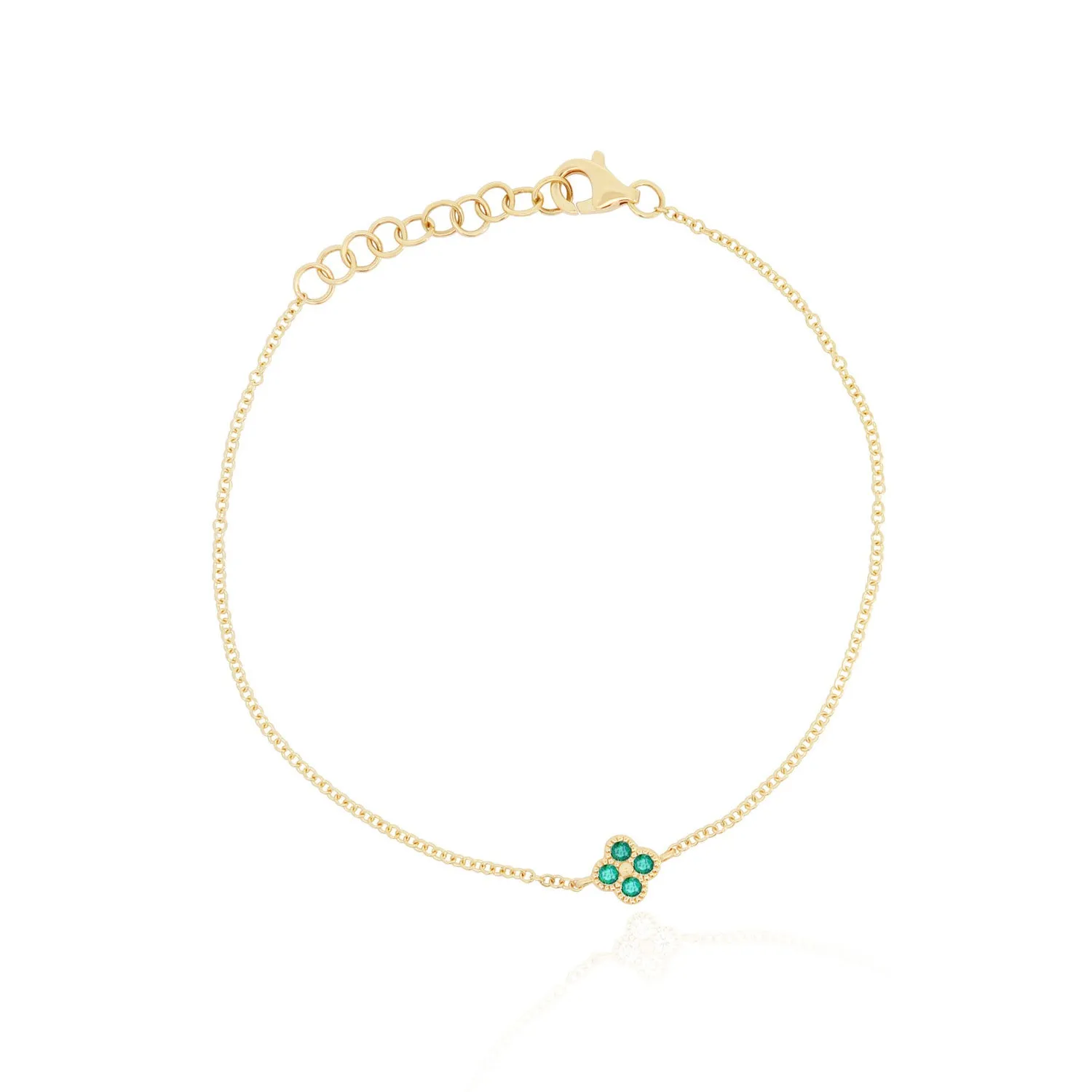 Emerald Single Clover Bracelet