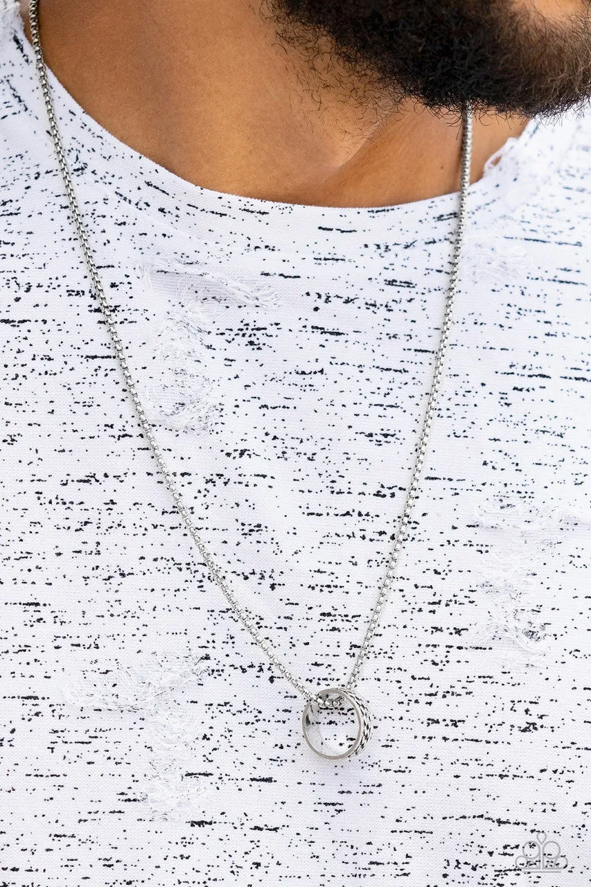 Emotion Potion - Silver - Ring on Chain Paparazzi Men's Urban Necklace - 2022 GLOW Convention Exclusive