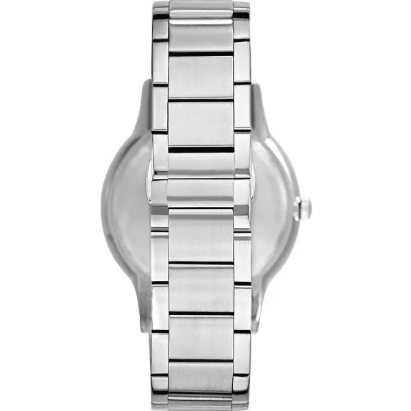 EMPORIO ARMANI Dress Silver Stainless Steel Blue Textured Degrade Dial Quartz Watch for Gents - AR2472