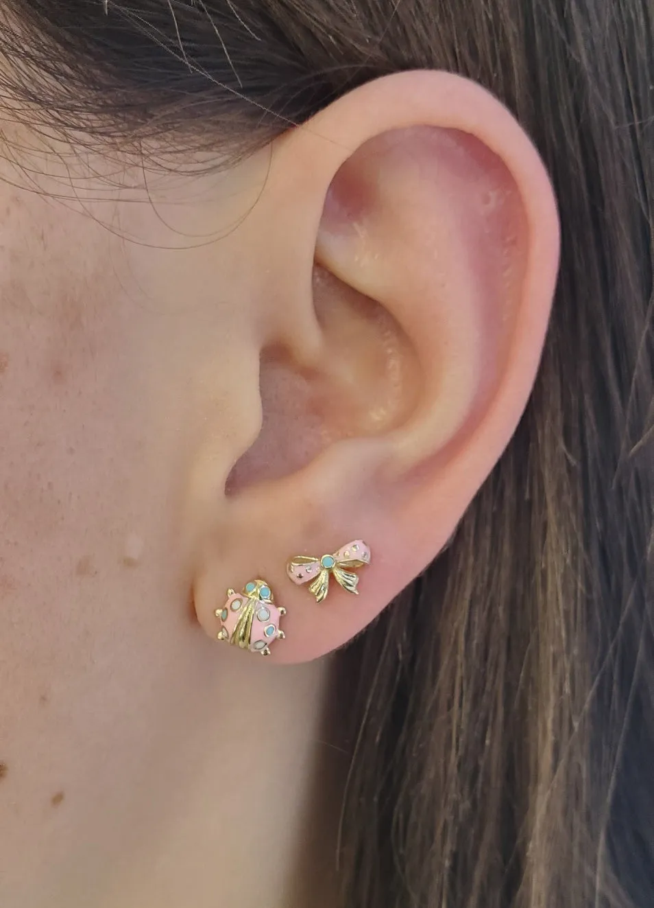 Enamel Bow Earrings