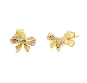 Enamel Bow Earrings