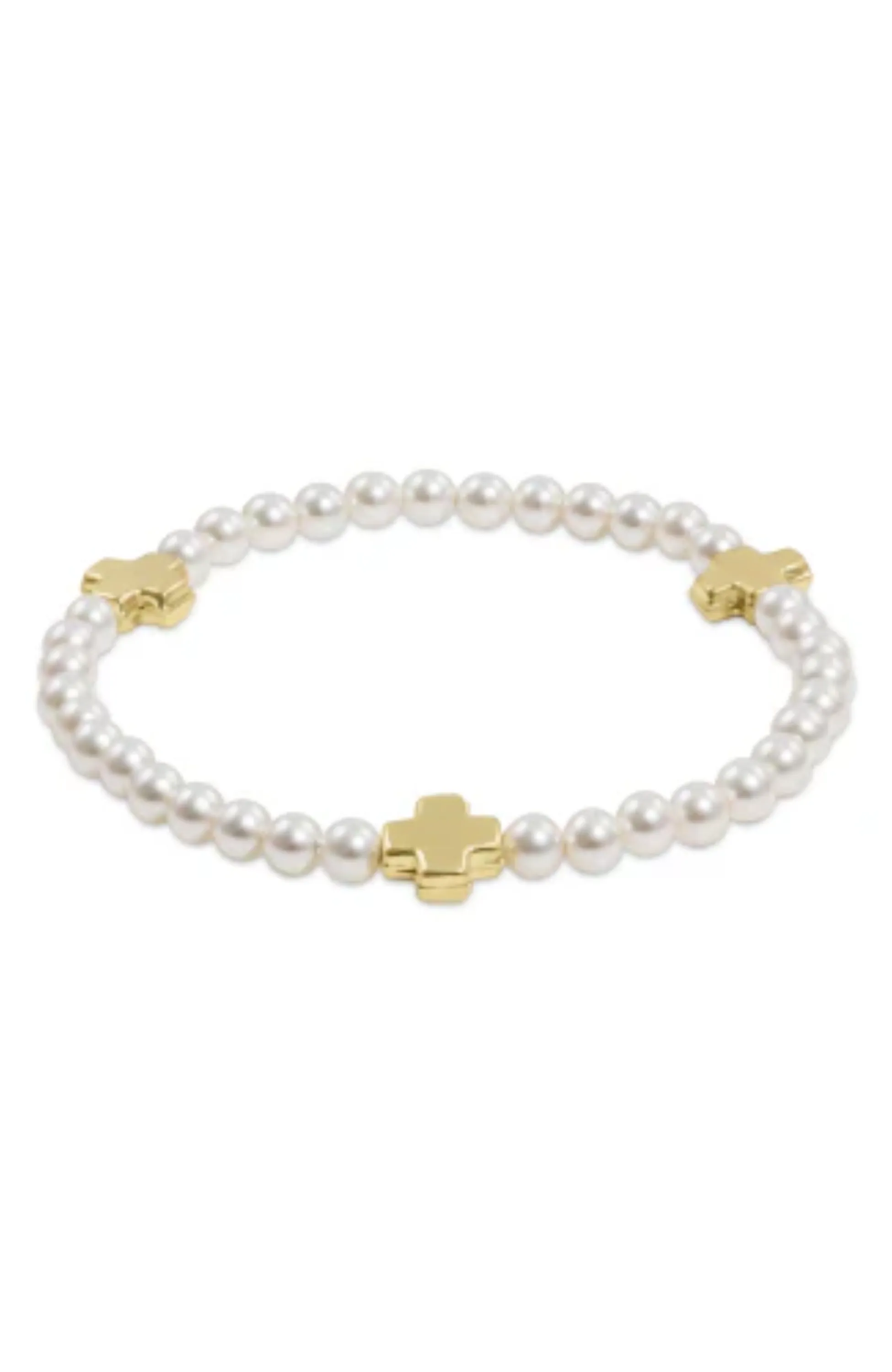 Enewton - Signature Cross Pearl Pattern 4mm Bead Bracelet