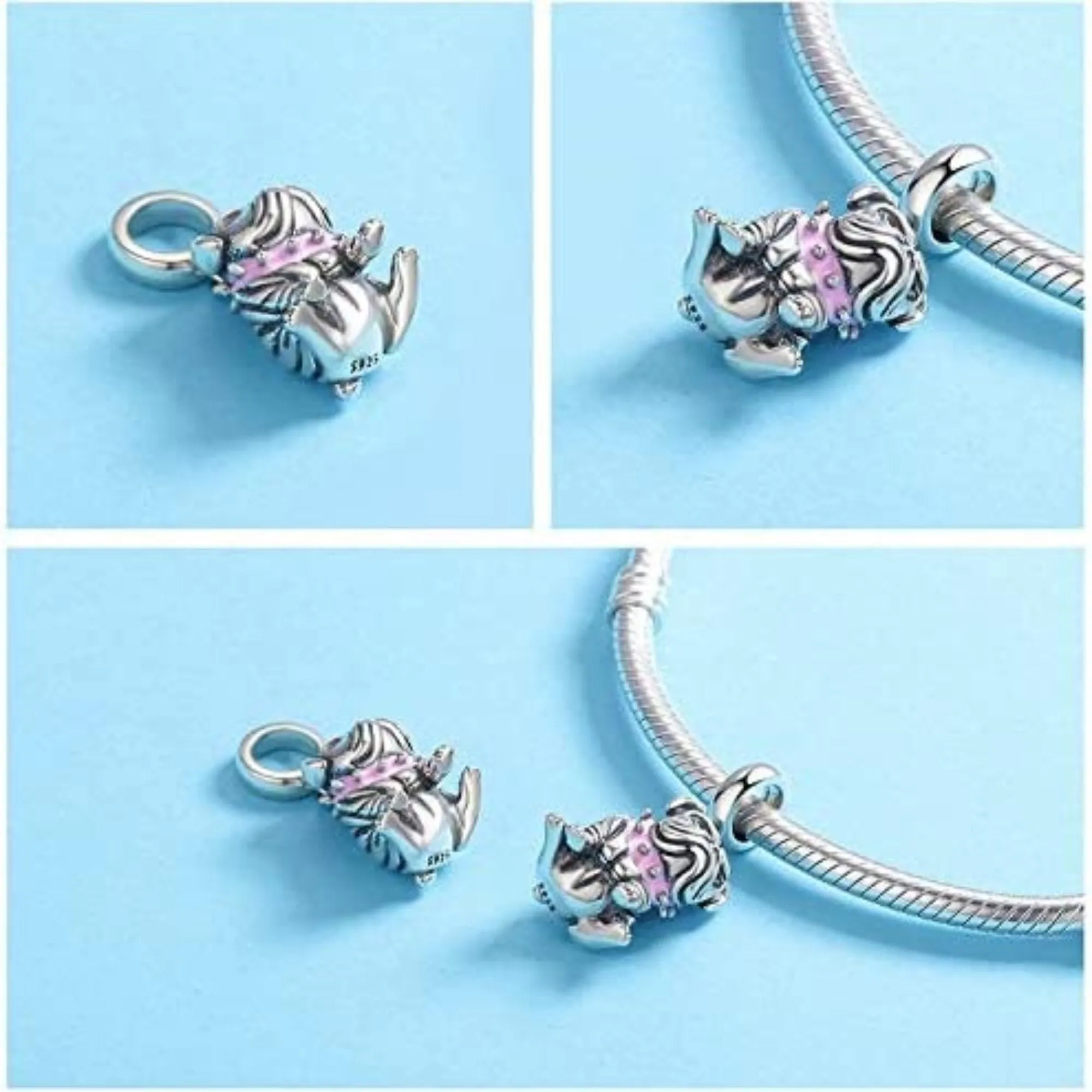 English Bulldog Pink Collar Dog Dangle Pendant