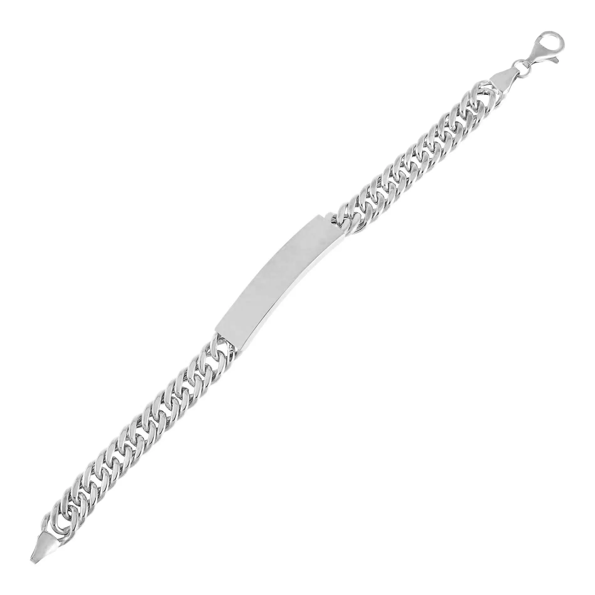 Engravable Hollow Double Curb Bar Chain Bracelet