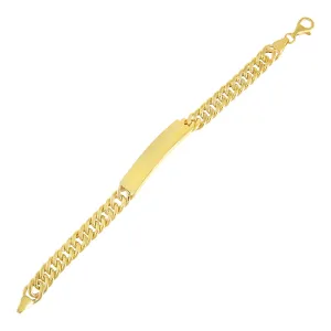 Engravable Hollow Double Curb Bar Chain Bracelet