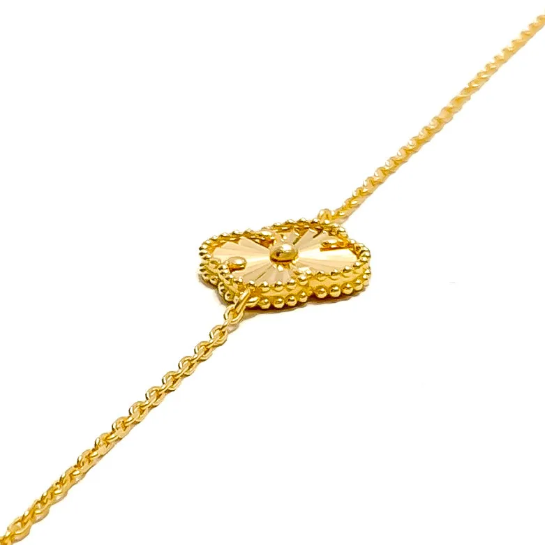 Eternal Radiant 21k Gold Clover Bracelet