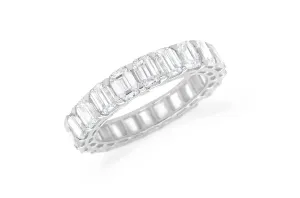 Eternity Ring 18kt White Gold & Emerald Cut Diamonds 3.80 cts