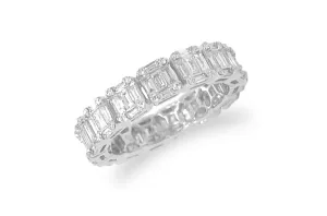 Eternity Ring 18kt White Gold & Emerald Illusion Diamonds 2.25 cts