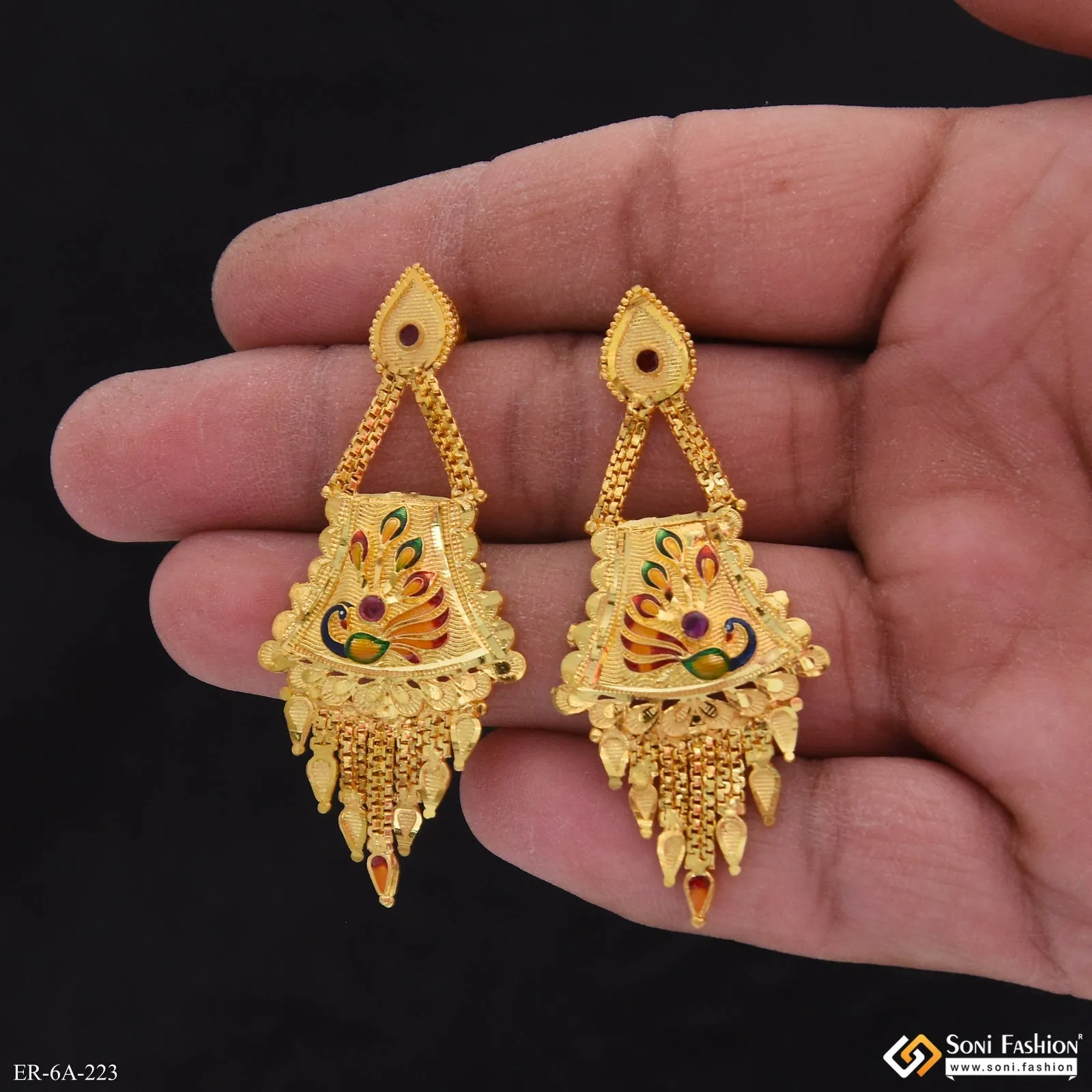 Exclusive Design Gold Plated Earrings for Women - Style A223