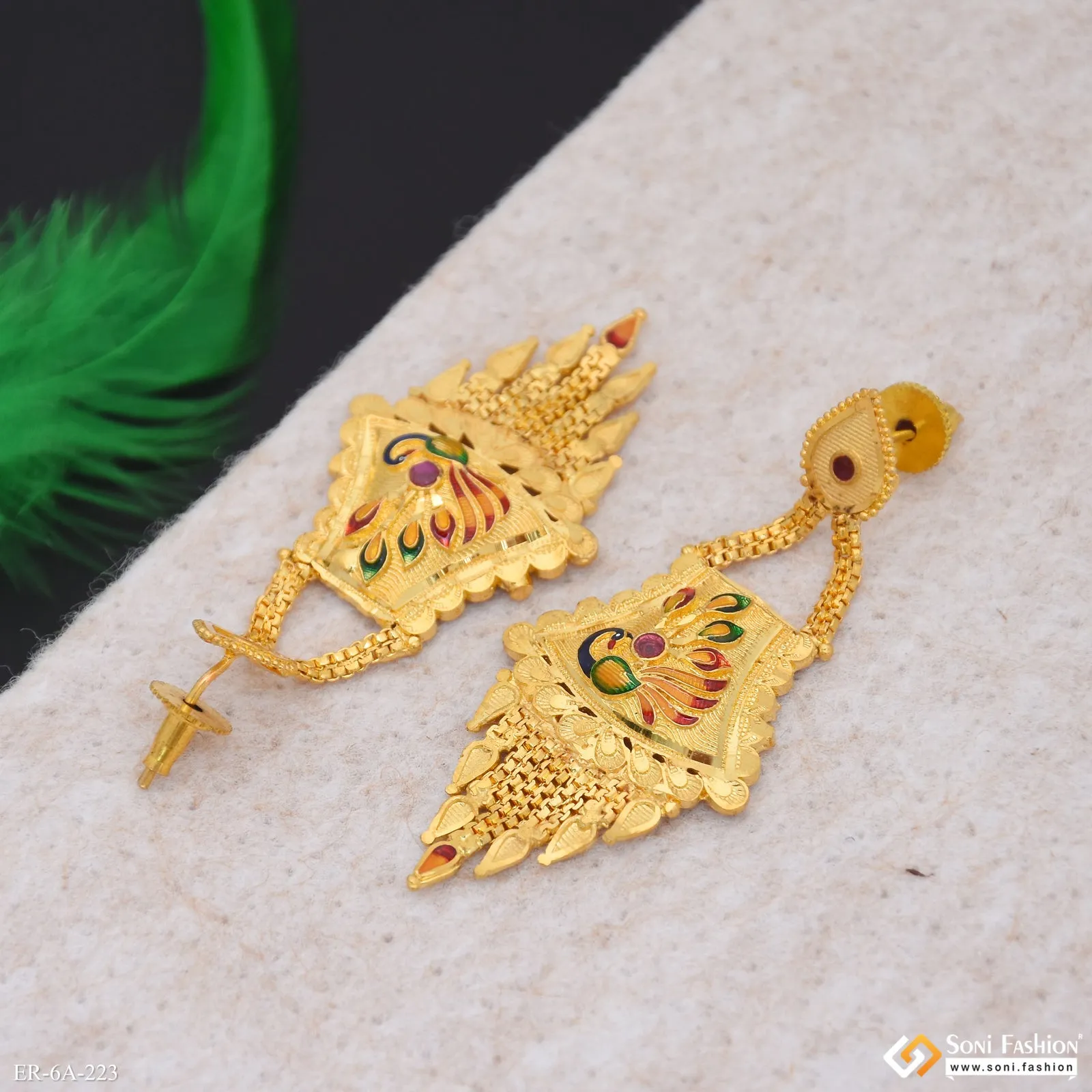 Exclusive Design Gold Plated Earrings for Women - Style A223