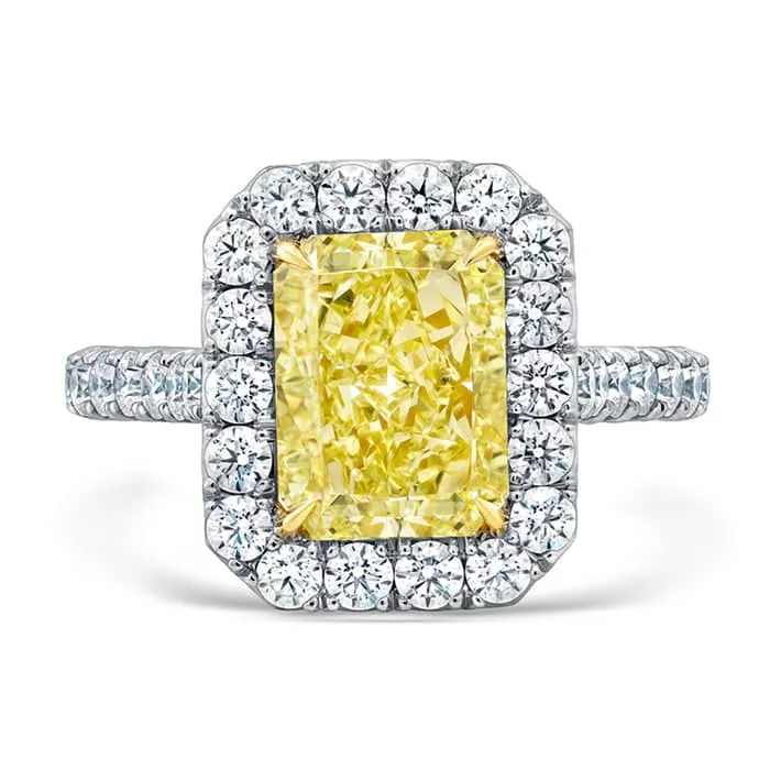 Fancy Yellow Radiant Cut Diamond Ring
