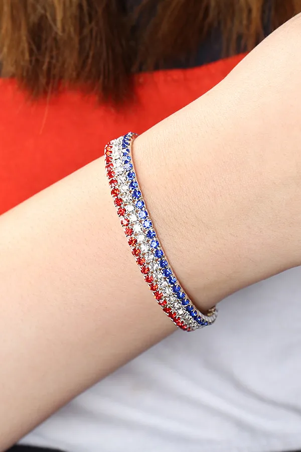 FLAG 3 LINE COLORED ELASTIC BRACELET