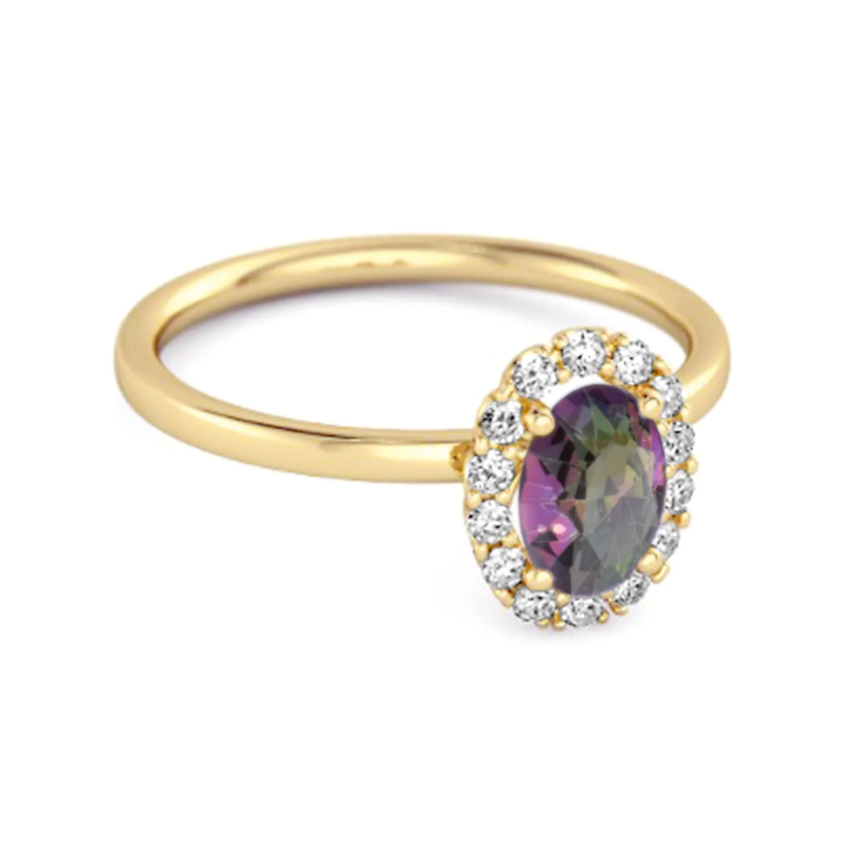 Floating Halo Ring 925 Sterling Silver 1.50 Ctw Mystic Topaz Ring