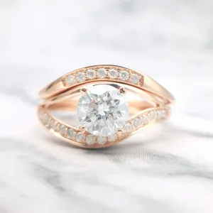 Forever One 18K Round Cut Diamond Engagement Ring