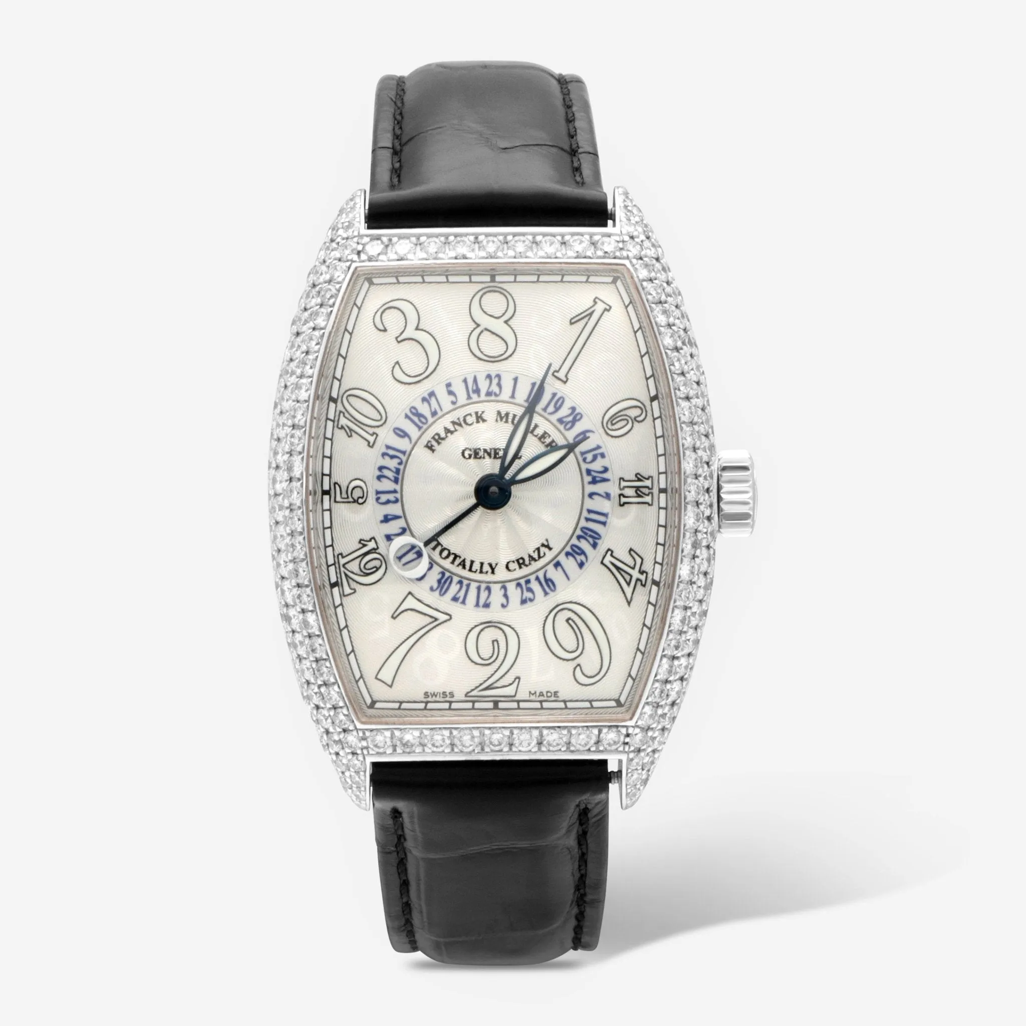 Franck Muller Cintree Curvex Totally Crazy 18K White Gold Diamond Automatic Unisex Watch 7880TTCHD