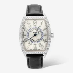 Franck Muller Cintree Curvex Totally Crazy 18K White Gold Diamond Automatic Unisex Watch 7880TTCHD