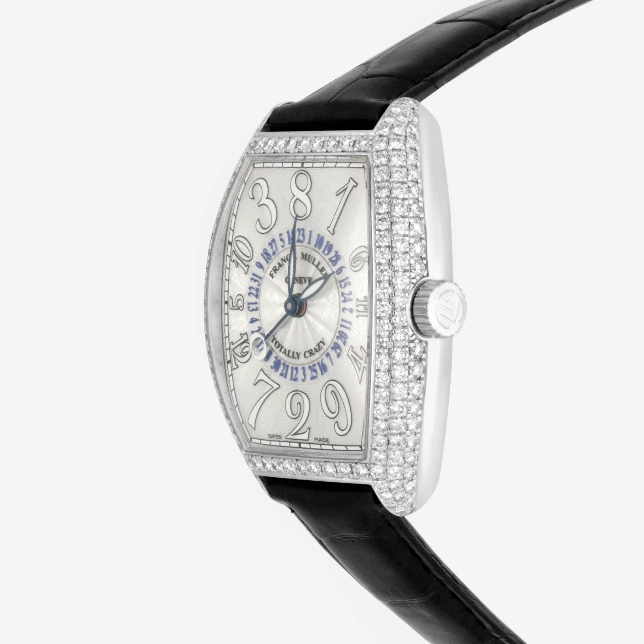 Franck Muller Cintree Curvex Totally Crazy 18K White Gold Diamond Automatic Unisex Watch 7880TTCHD