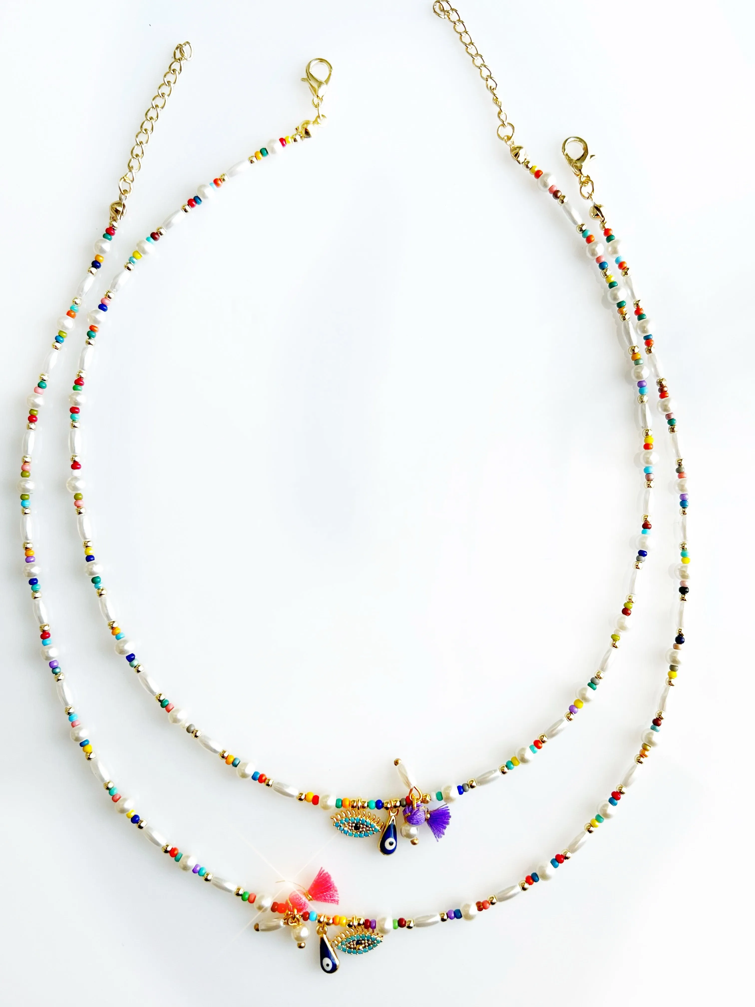 Fresh Evil Eye Pearl Necklace