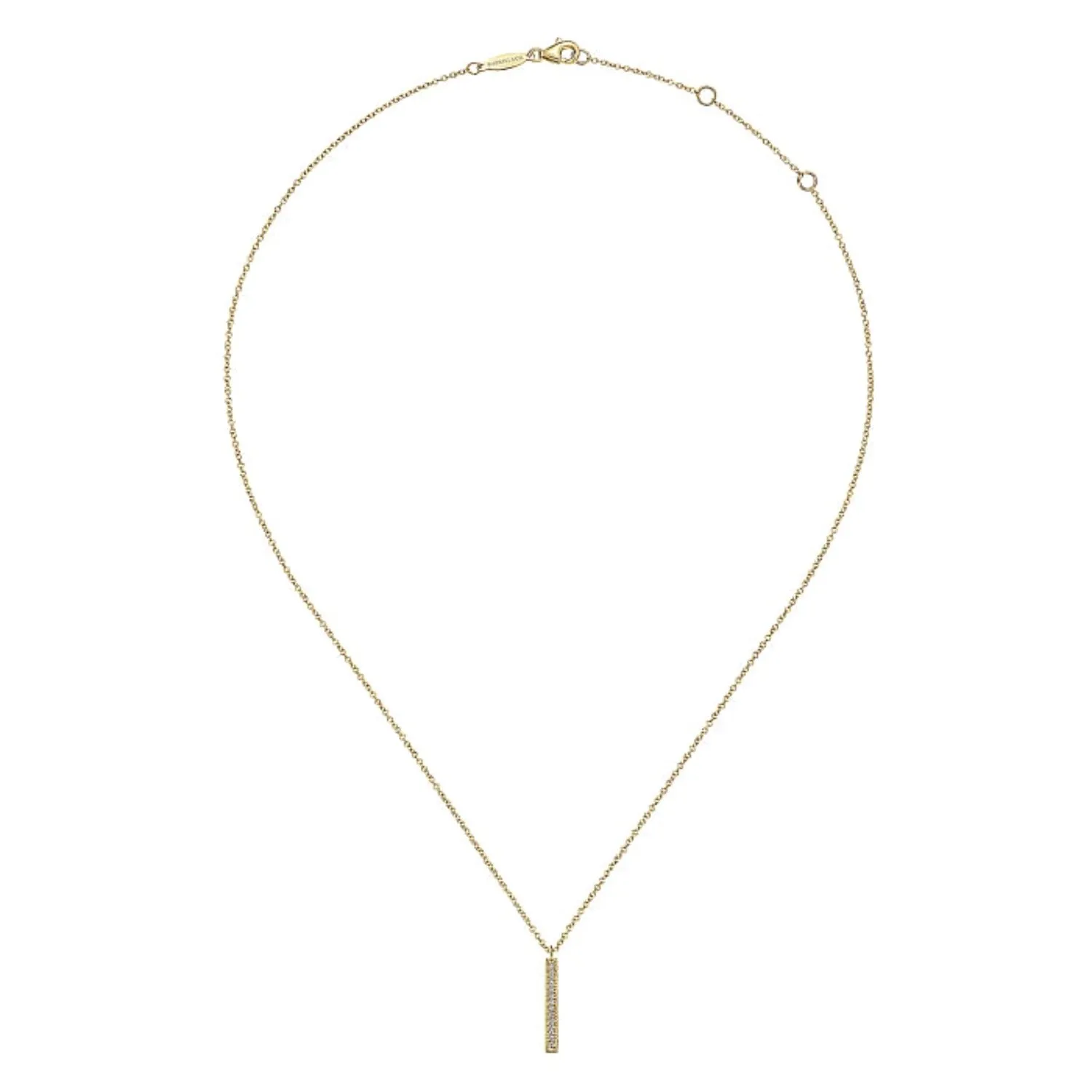 Gabriel & Co. Diamond Bar Pendant Necklace