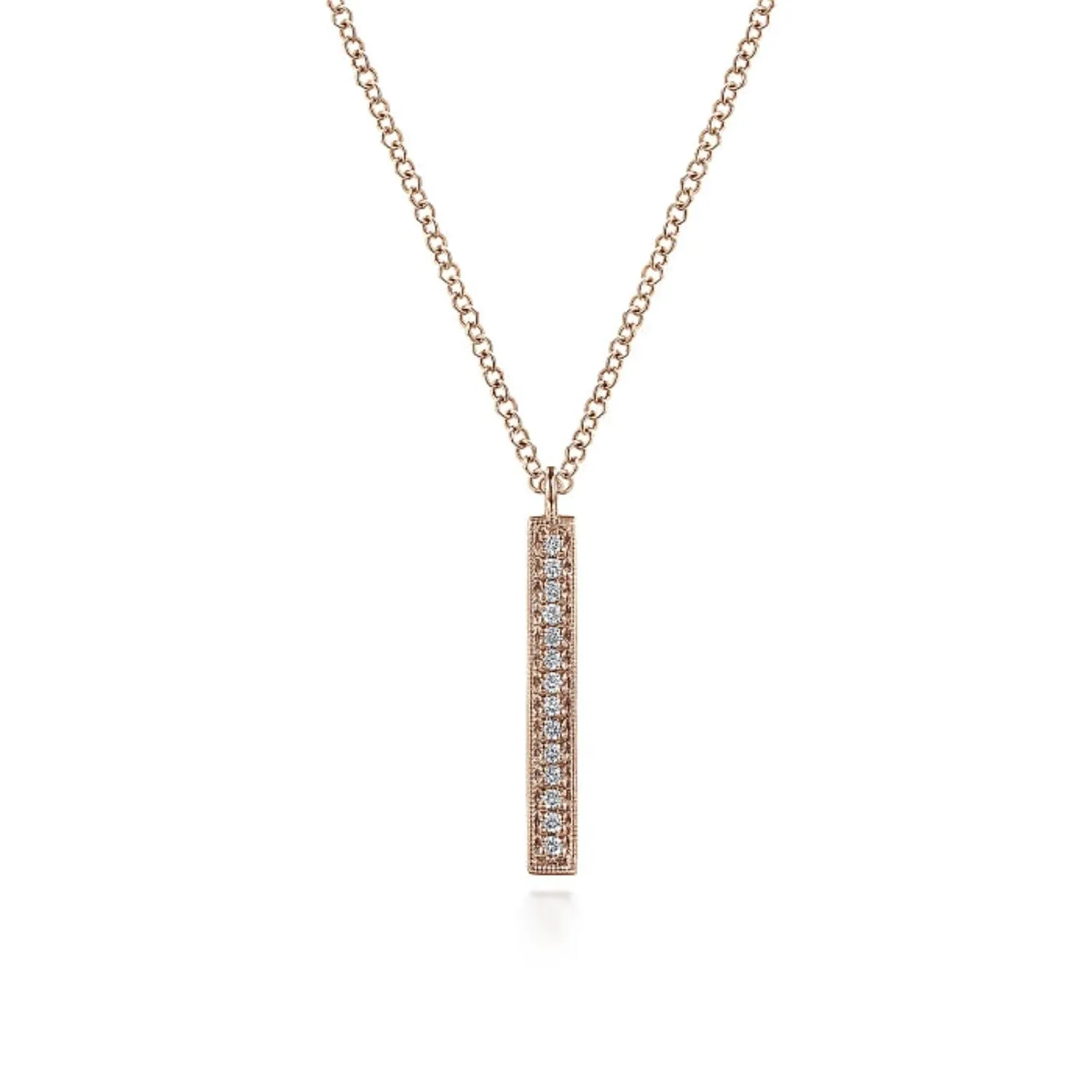 Gabriel & Co. Diamond Bar Pendant Necklace