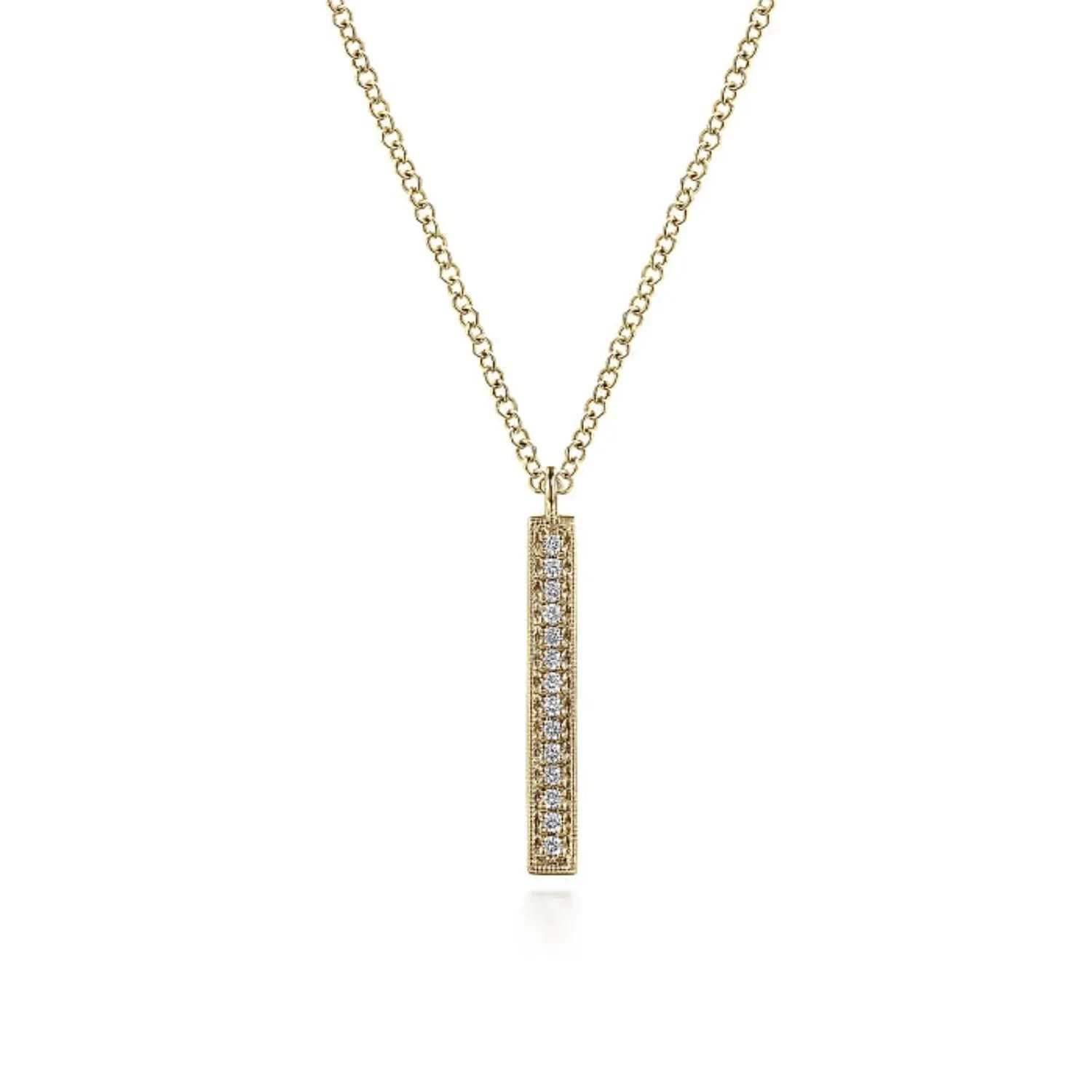 Gabriel & Co. Diamond Bar Pendant Necklace