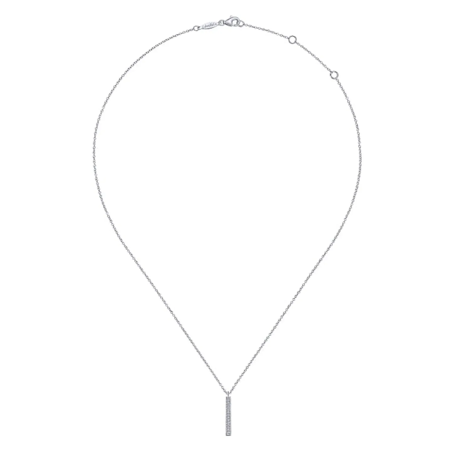 Gabriel & Co. Diamond Bar Pendant Necklace
