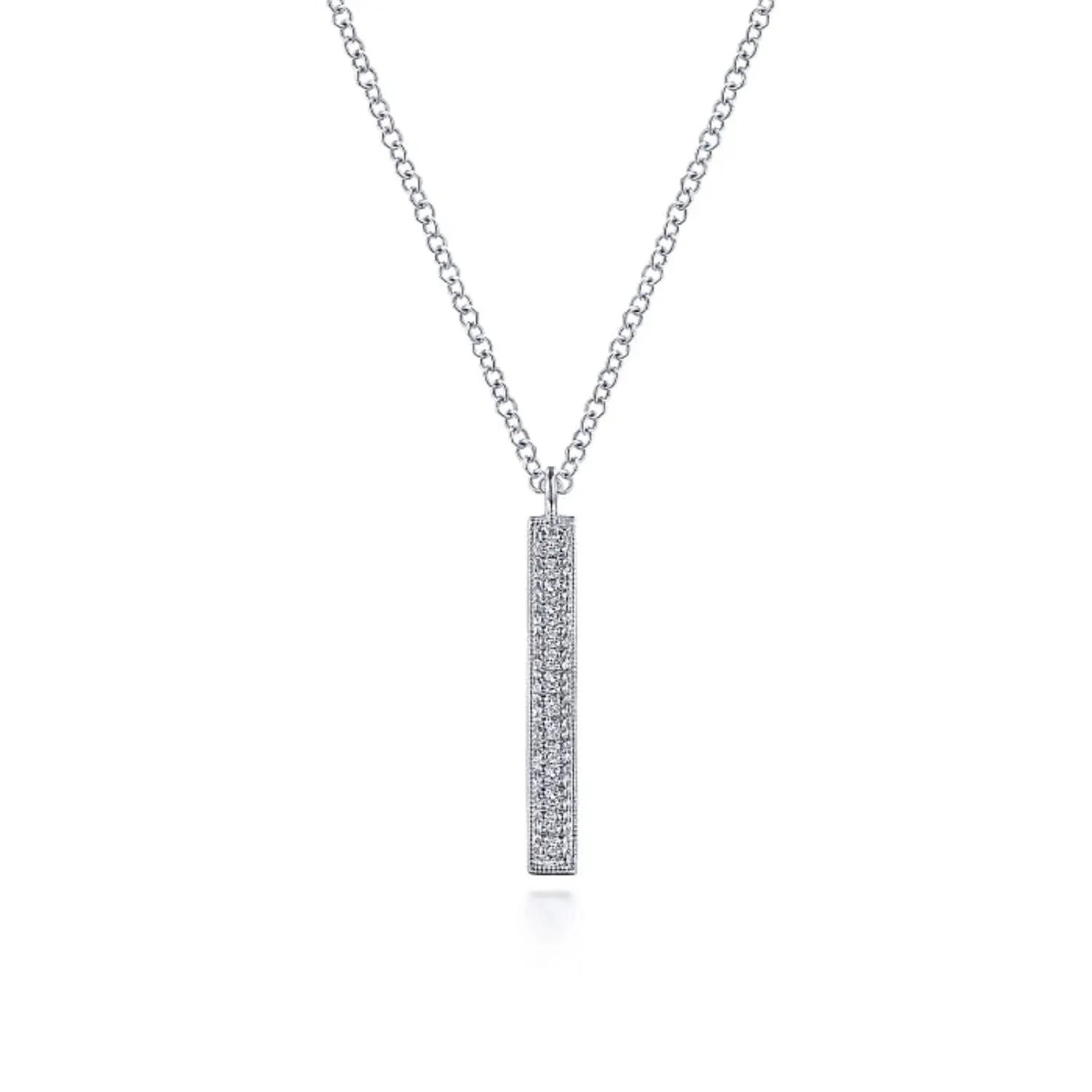 Gabriel & Co. Diamond Bar Pendant Necklace