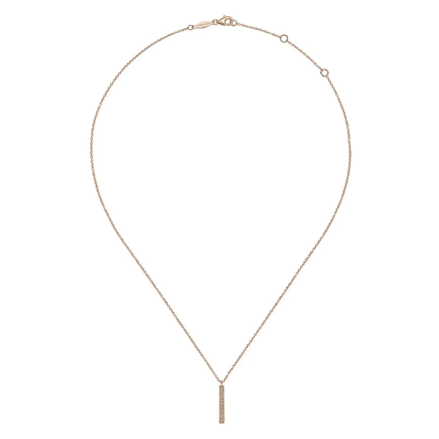 Gabriel & Co. Diamond Bar Pendant Necklace