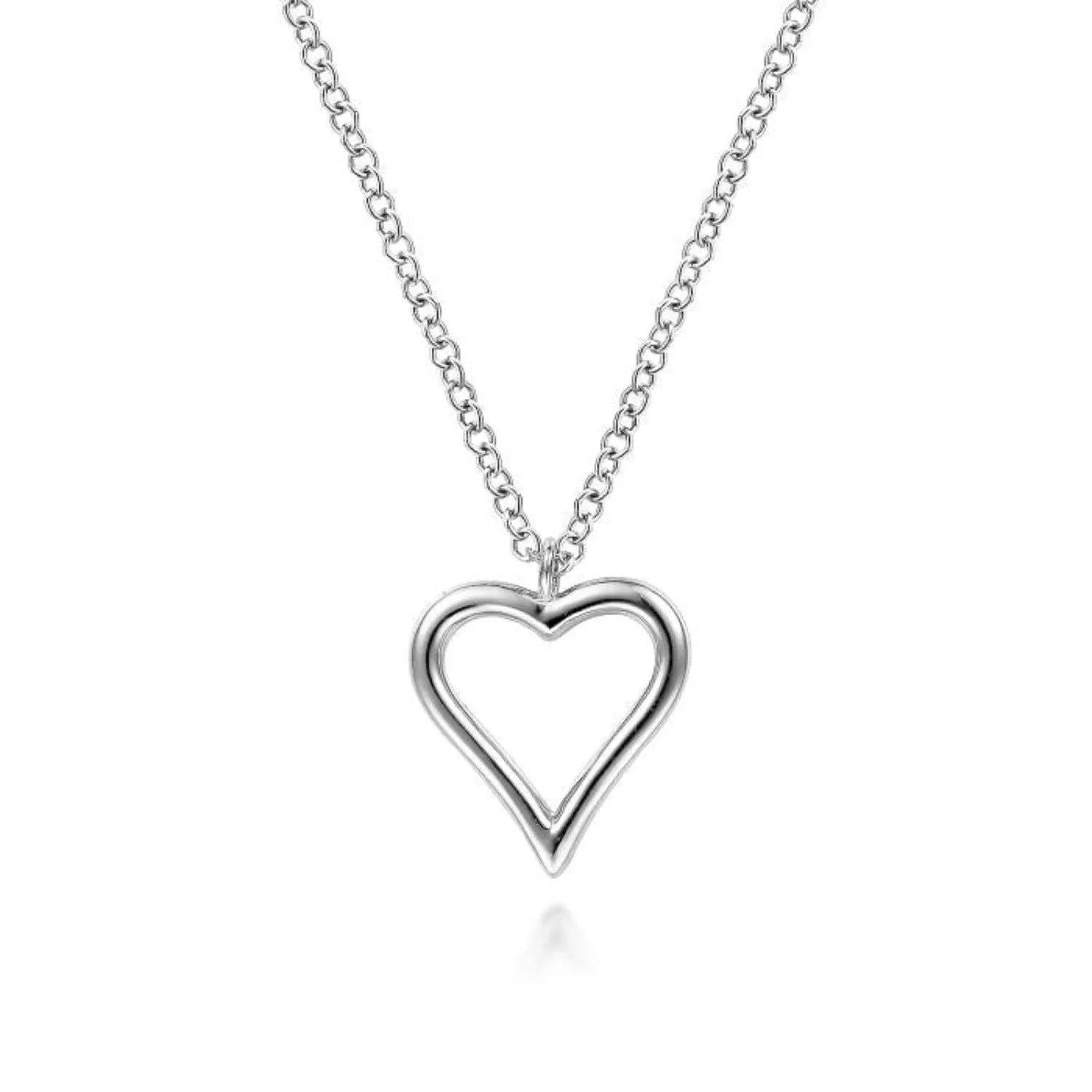 Gabriel & Co. High Polished Open Heart Pendant