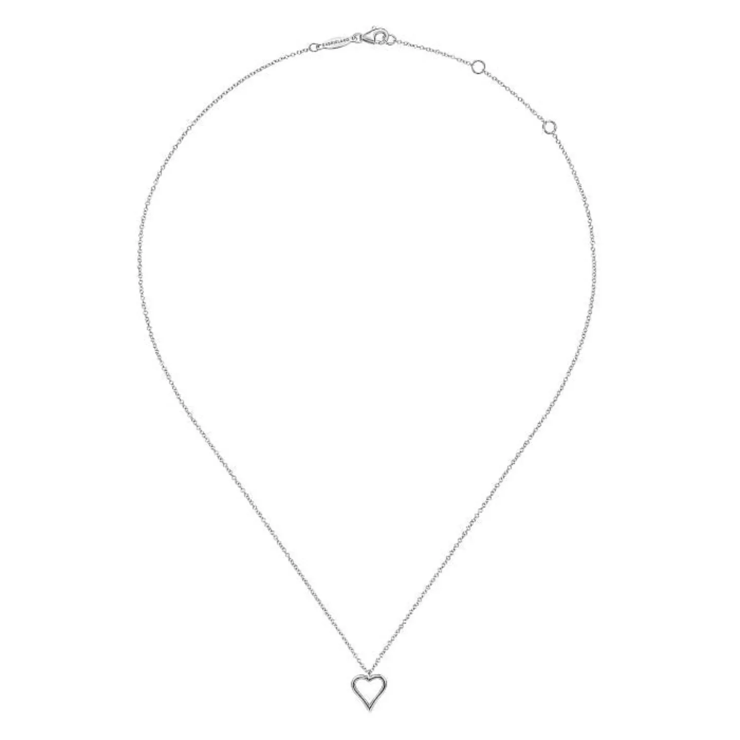Gabriel & Co. High Polished Open Heart Pendant