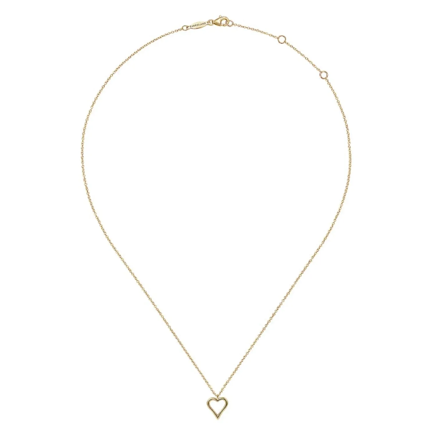 Gabriel & Co. High Polished Open Heart Pendant