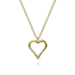 Gabriel & Co. High Polished Open Heart Pendant