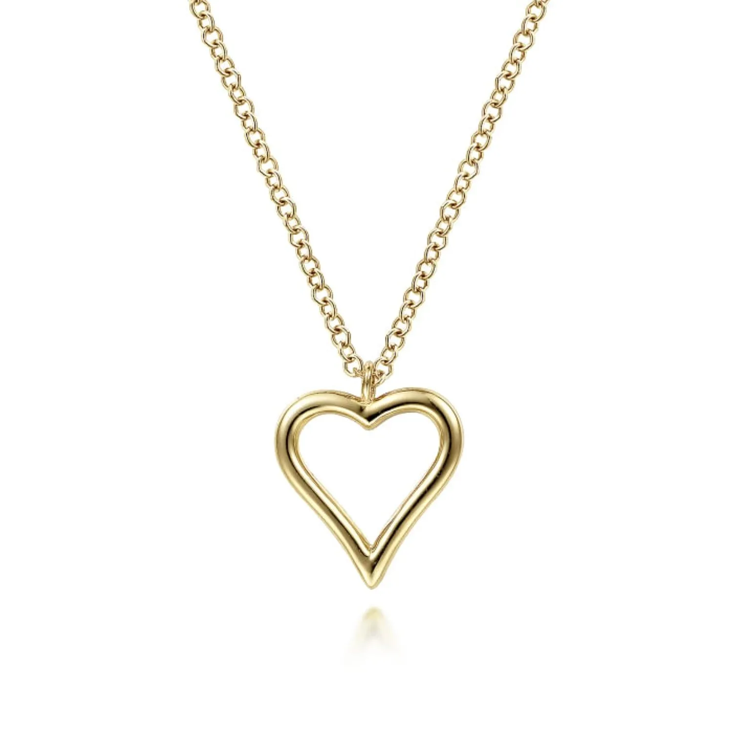 Gabriel & Co. High Polished Open Heart Pendant