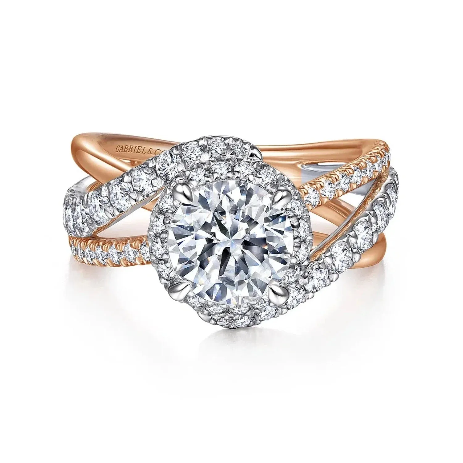 Gabriel & Co.  "Anzura" Halo Diamond Engagement Ring