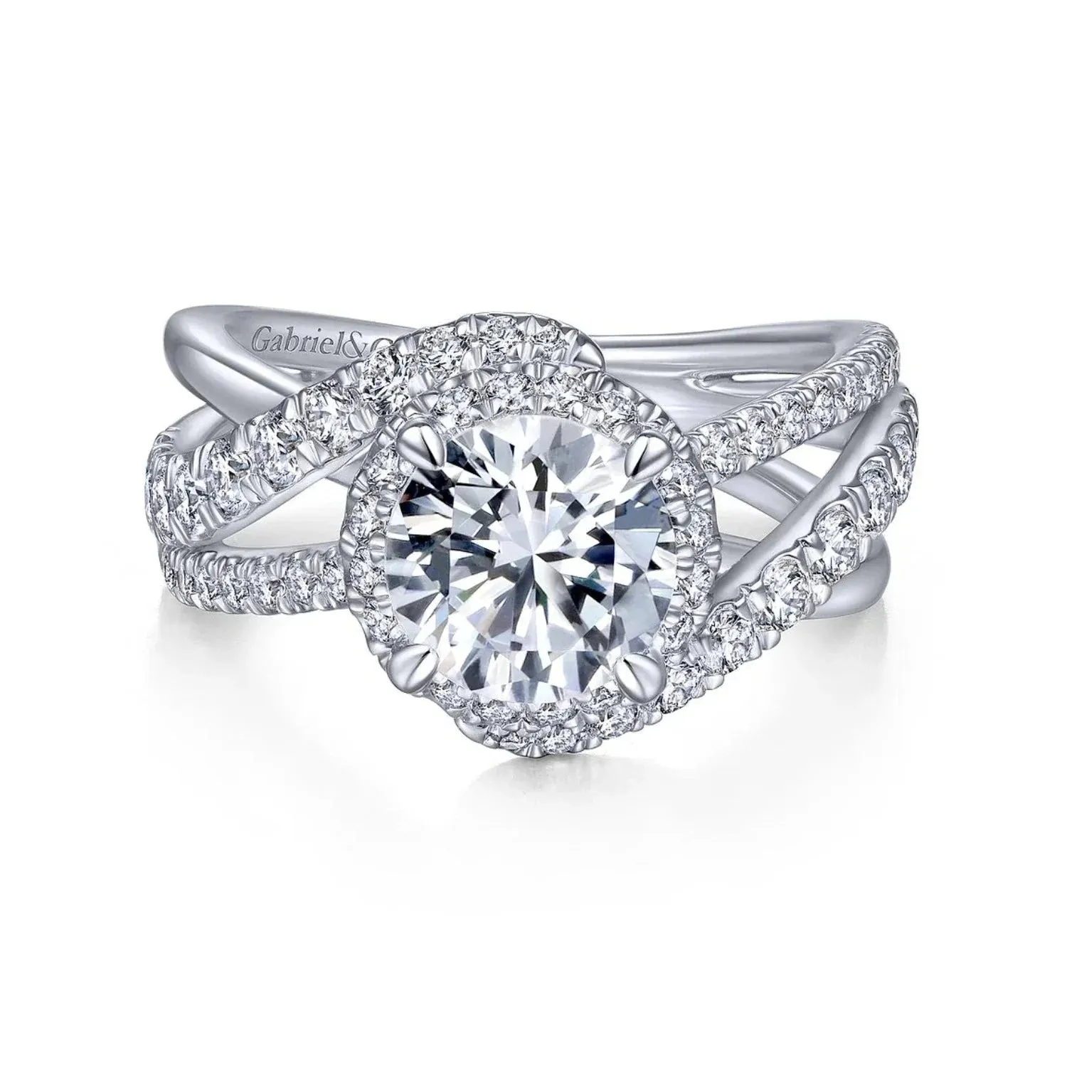 Gabriel & Co.  "Anzura" Halo Diamond Engagement Ring