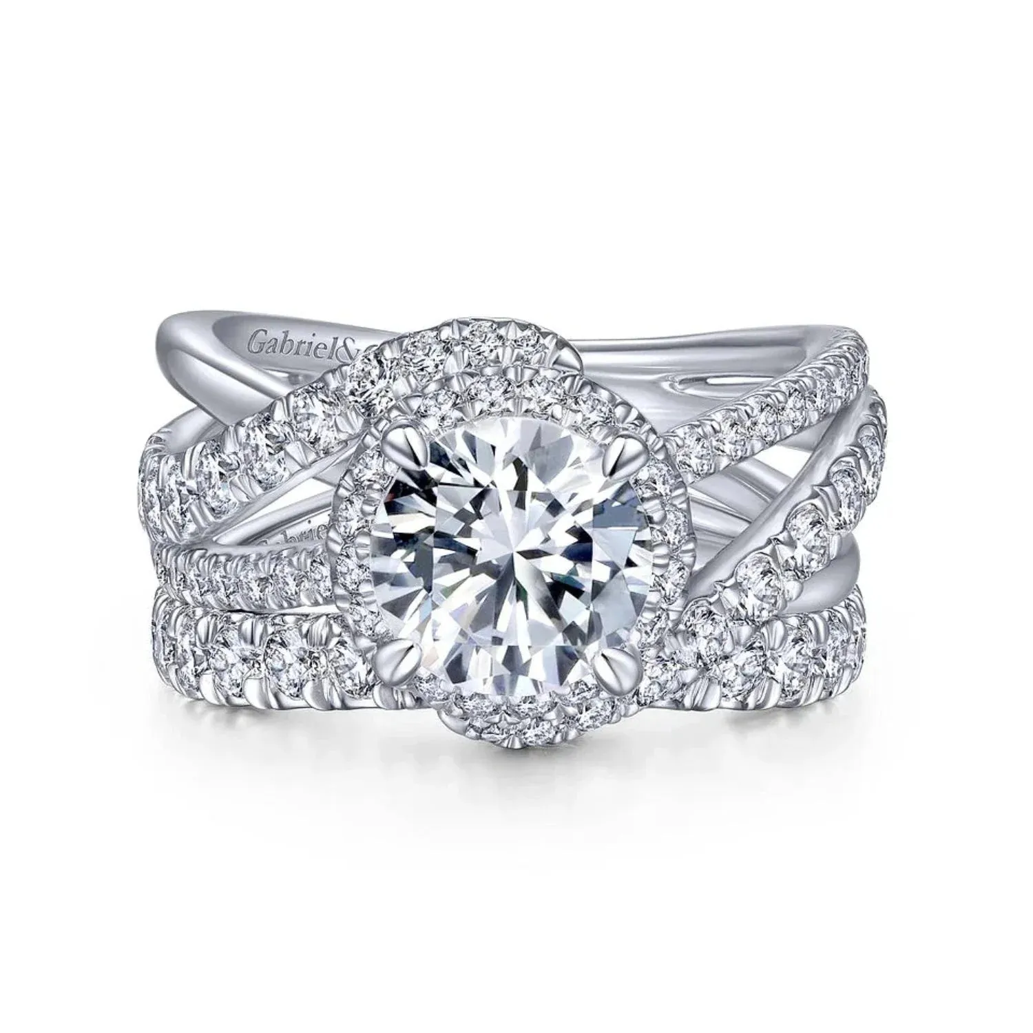 Gabriel & Co.  "Anzura" Halo Diamond Engagement Ring