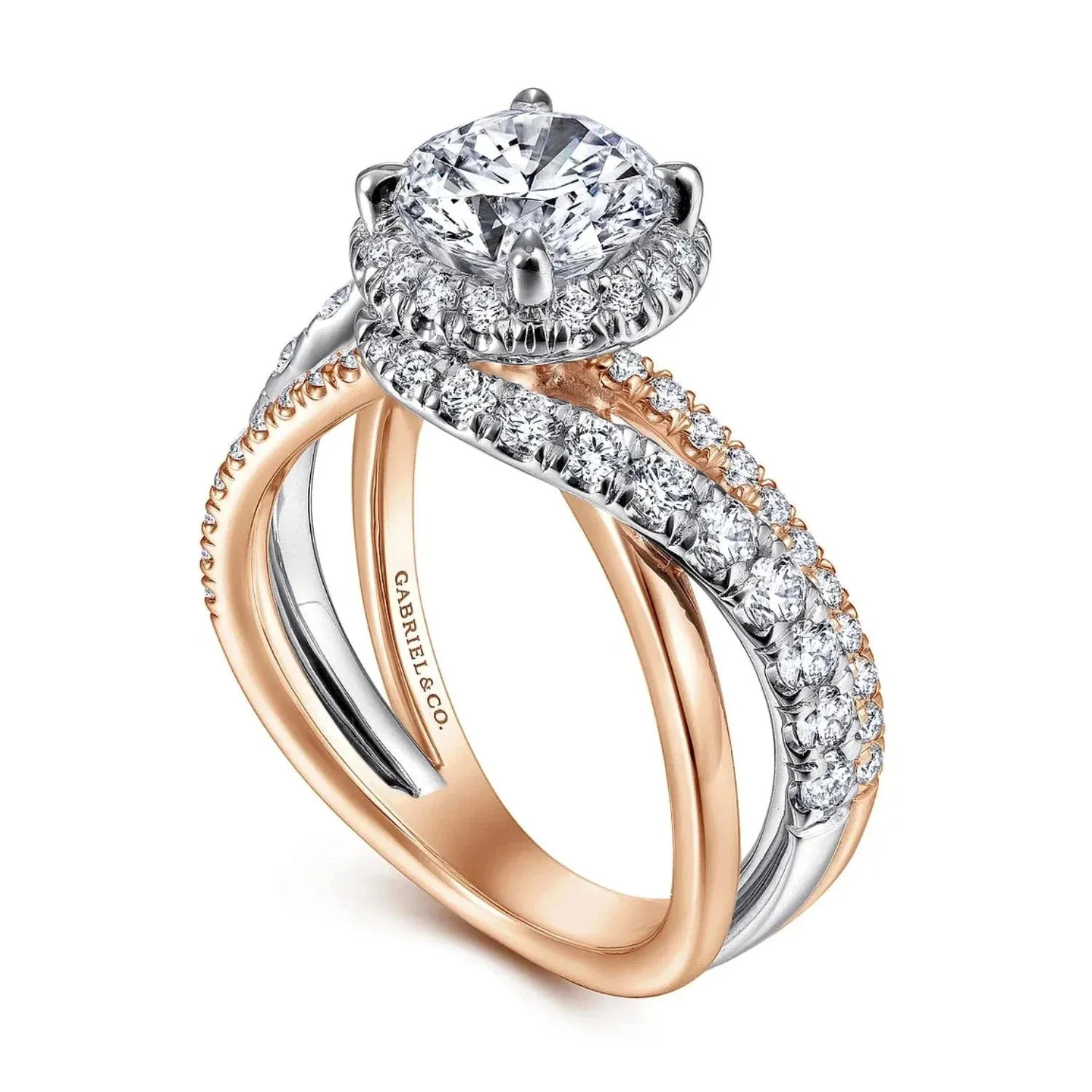Gabriel & Co.  "Anzura" Halo Diamond Engagement Ring