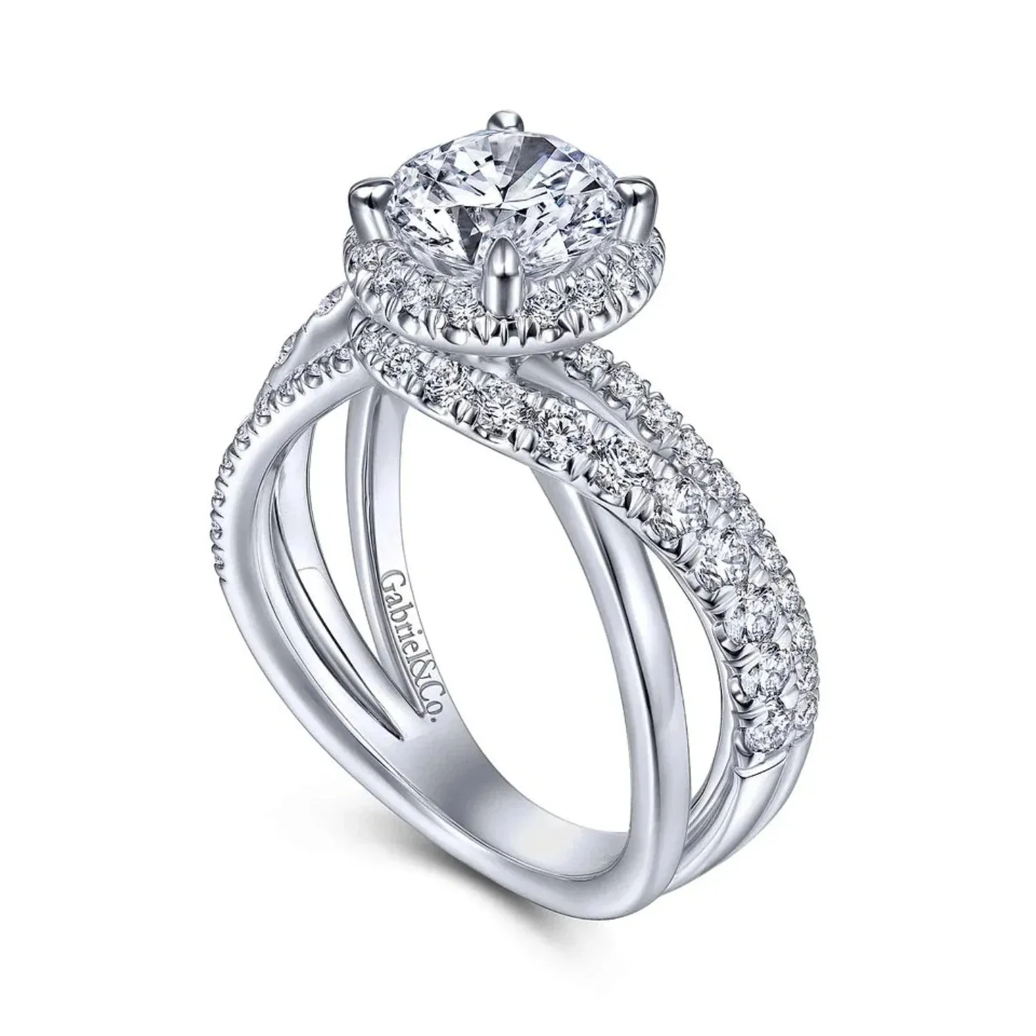 Gabriel & Co.  "Anzura" Halo Diamond Engagement Ring