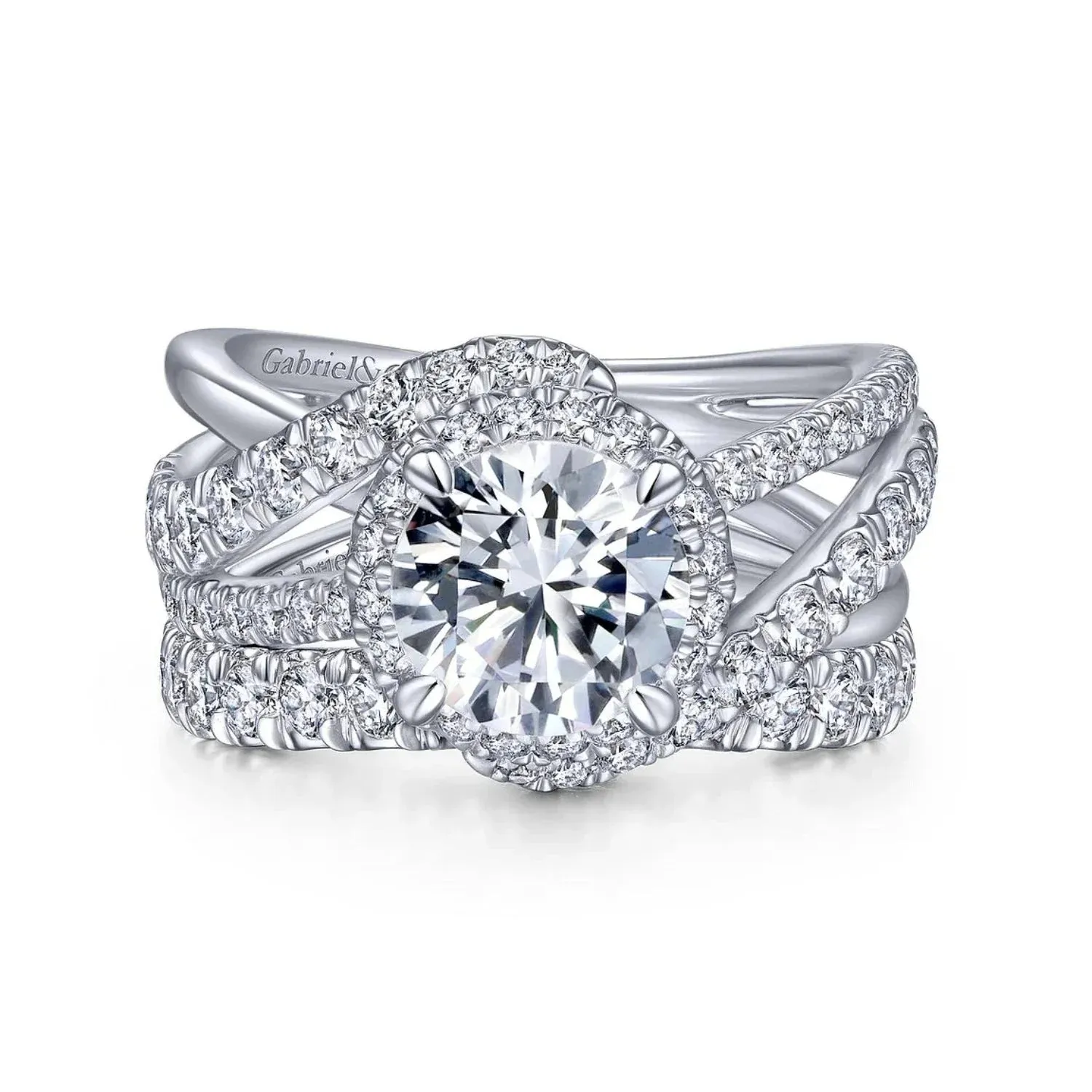 Gabriel & Co.  "Anzura" Halo Diamond Engagement Ring