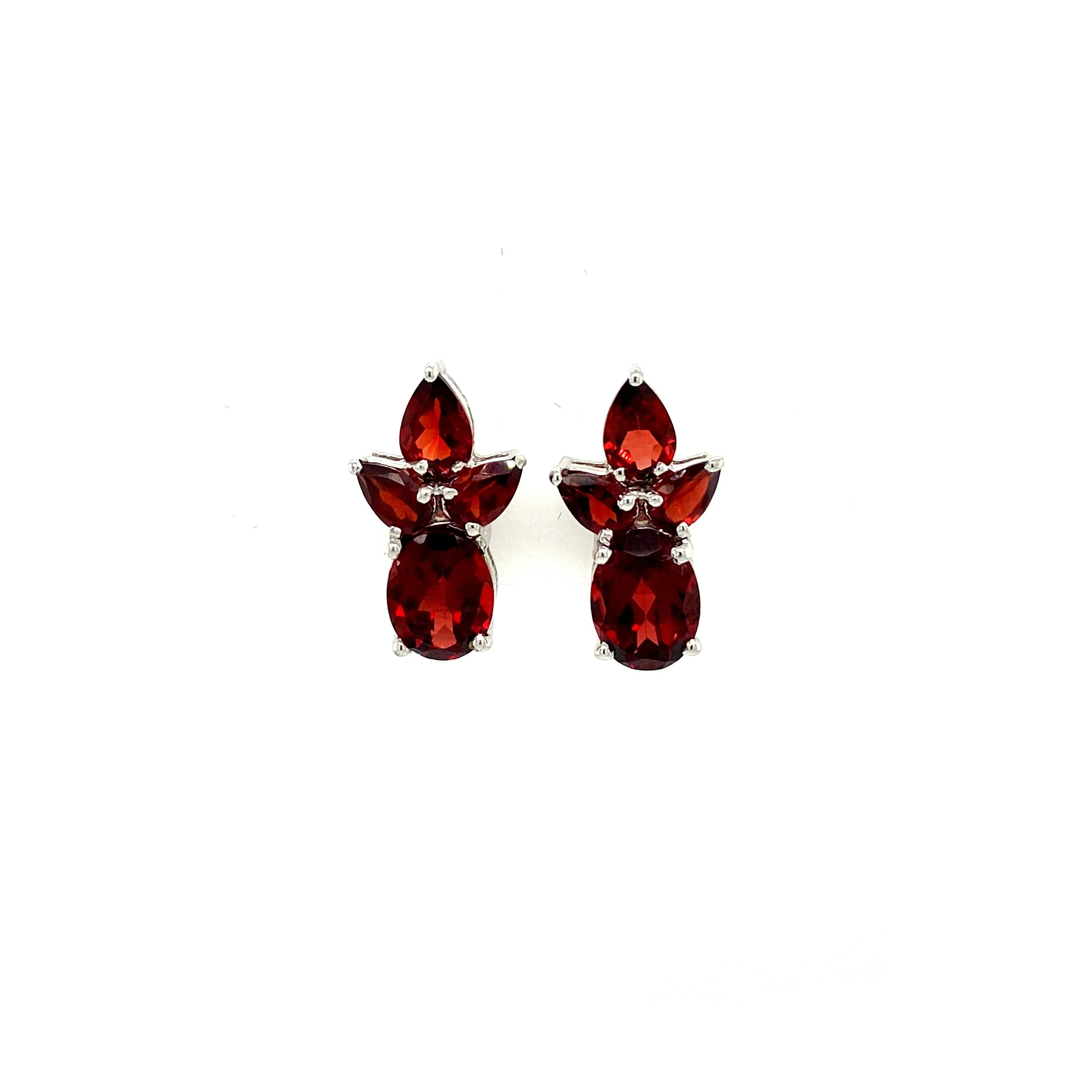 Garnet Earring in .925 Sterling Silver - KST 51309