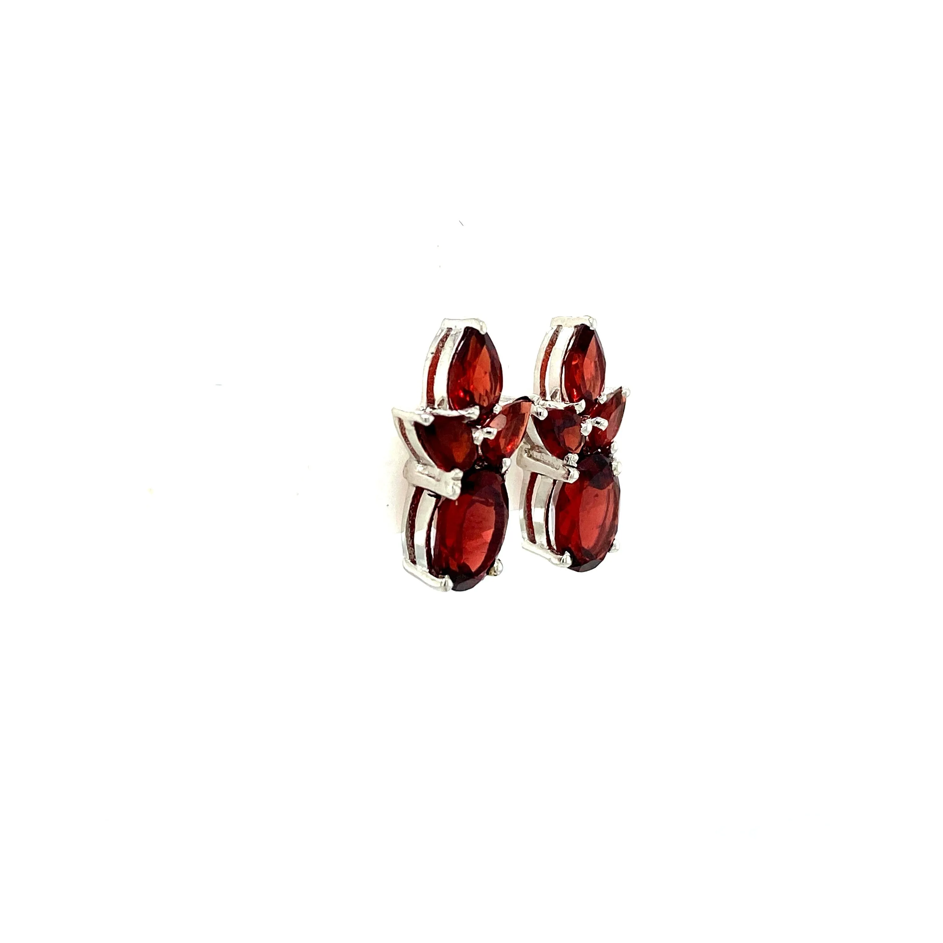 Garnet Earring in .925 Sterling Silver - KST 51309