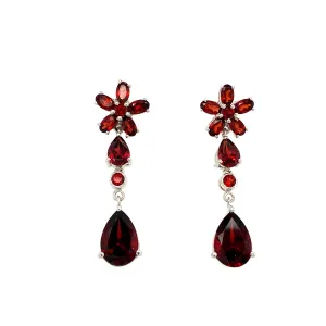 Garnet Earring in .925 Sterling Silver - KST 51767