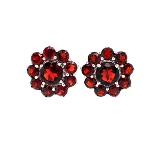 Garnet Earring in .925 Sterling Silver - KST 51888