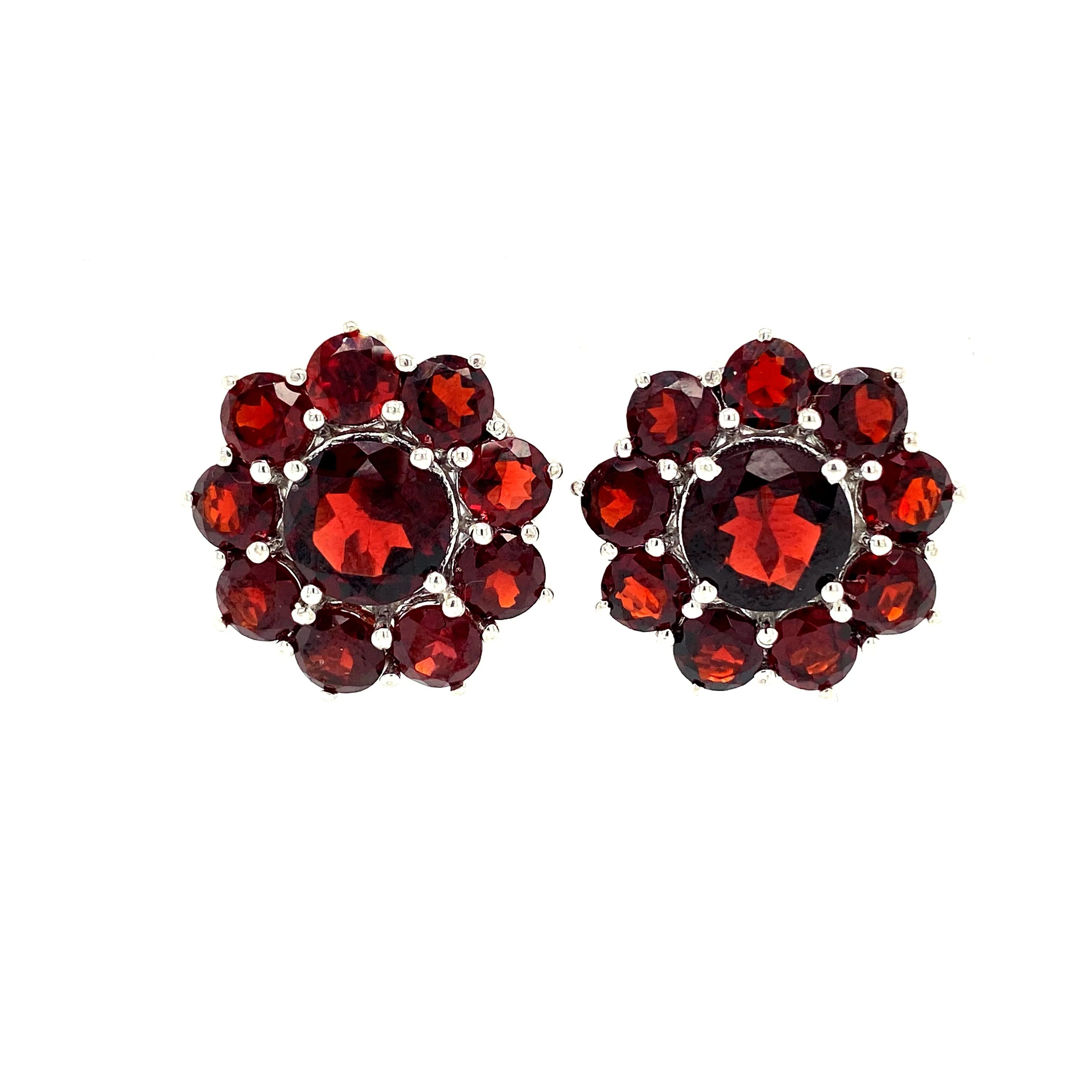 Garnet Earring in .925 Sterling Silver - KST 51888