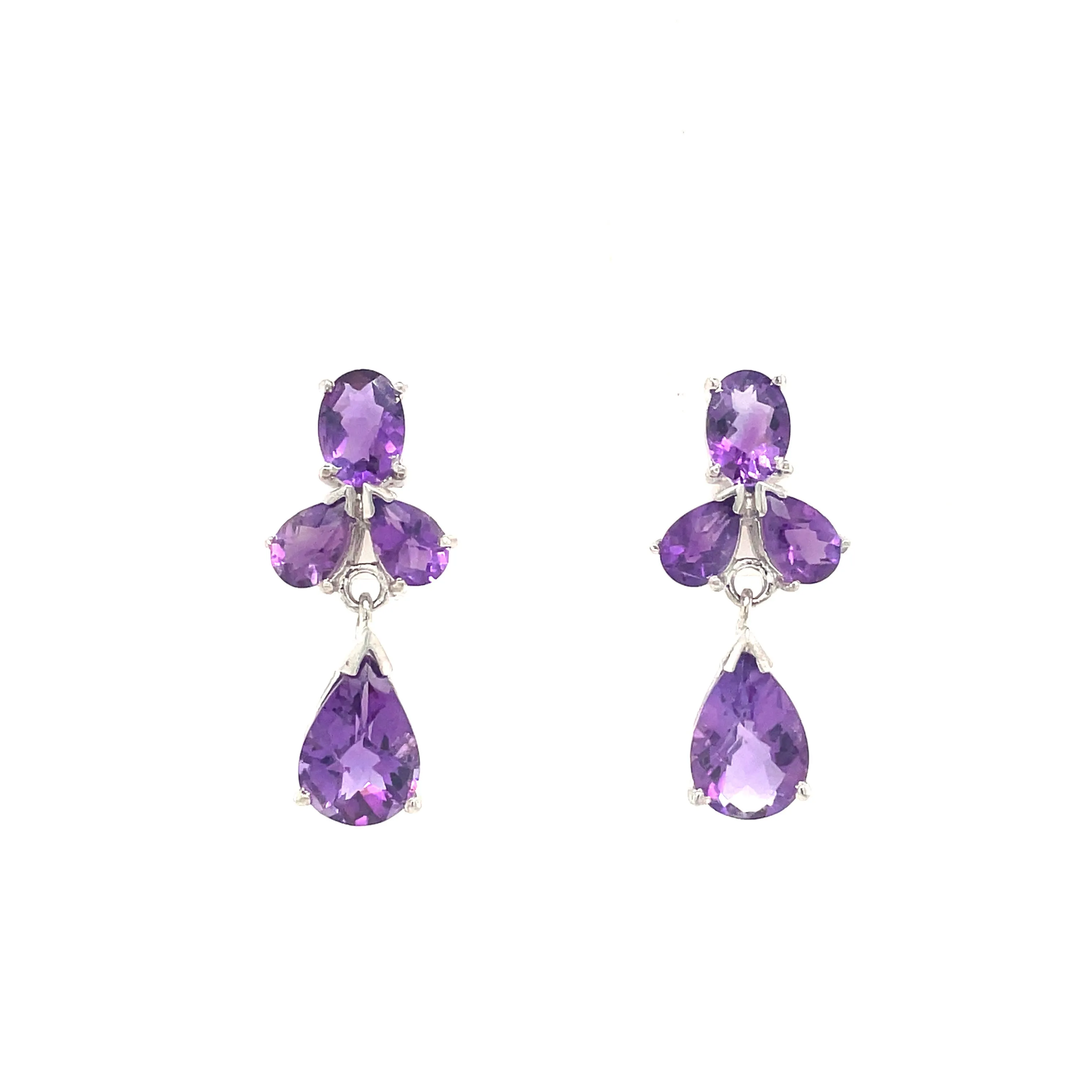 Garnet Earring in .925 Sterling Silver - KST 55305