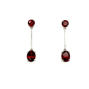 Garnet Earring in .925 Sterling Silver - KST 56464