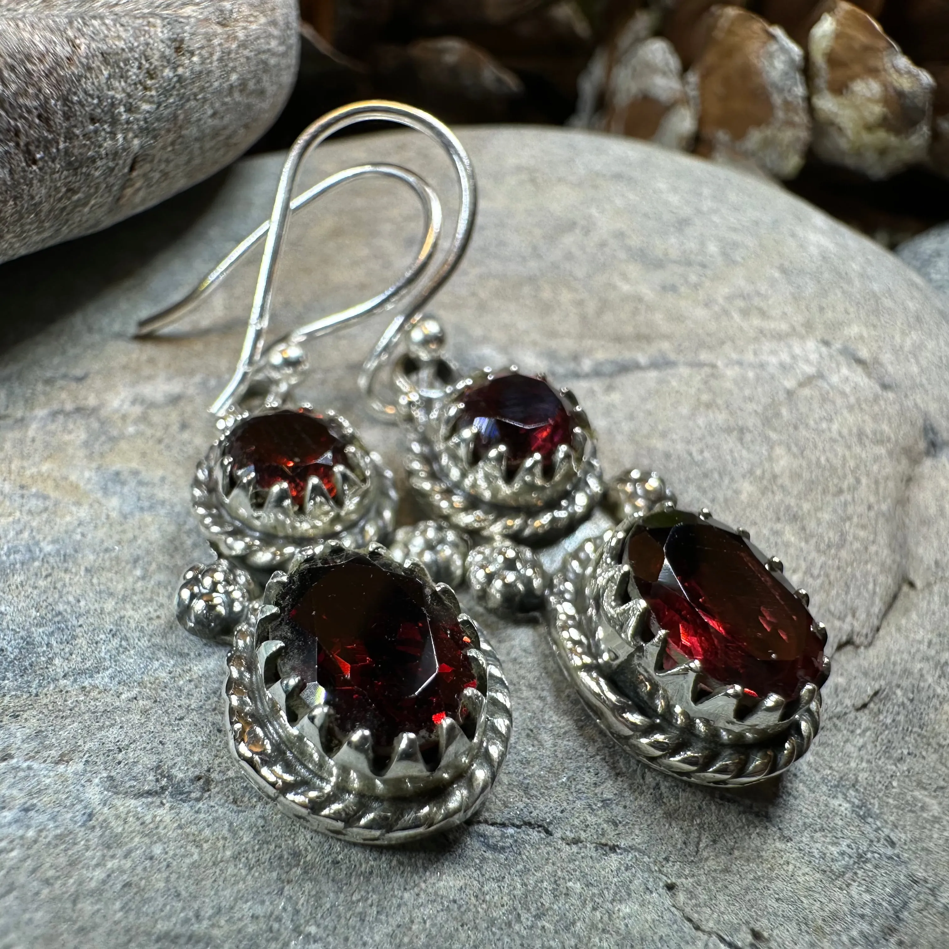 Garnet Romantic Earrings