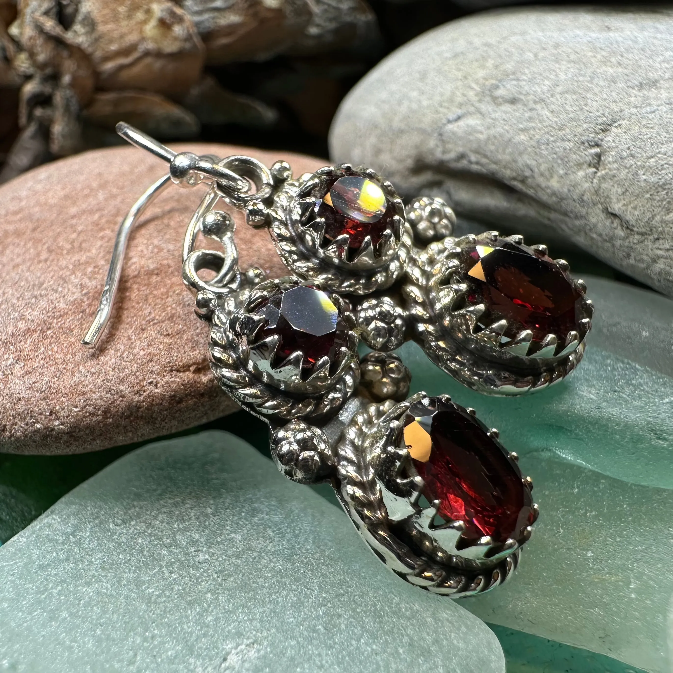 Garnet Romantic Earrings